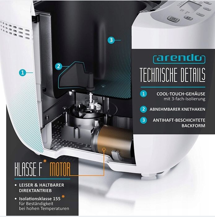 Wypiekacz do chleba Arendo 550 W
