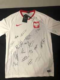 Koszulka kolekcjonerska z autografami piłkarzy Reprezentacji Polski