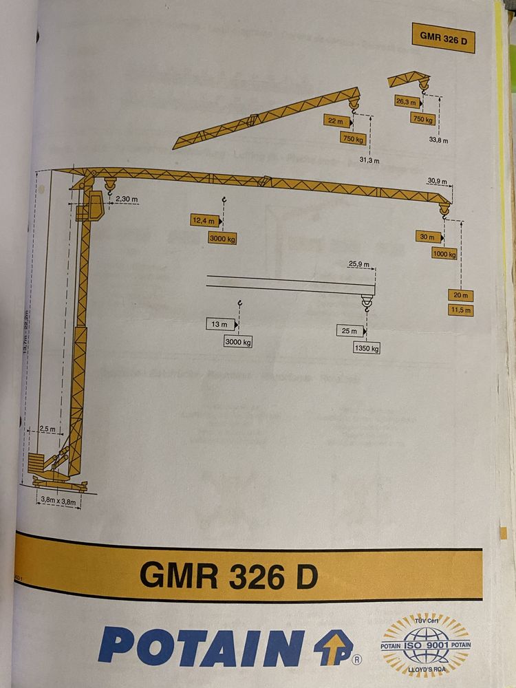 Żuraw dolnoobrotowy POTAIN GMR 326 D