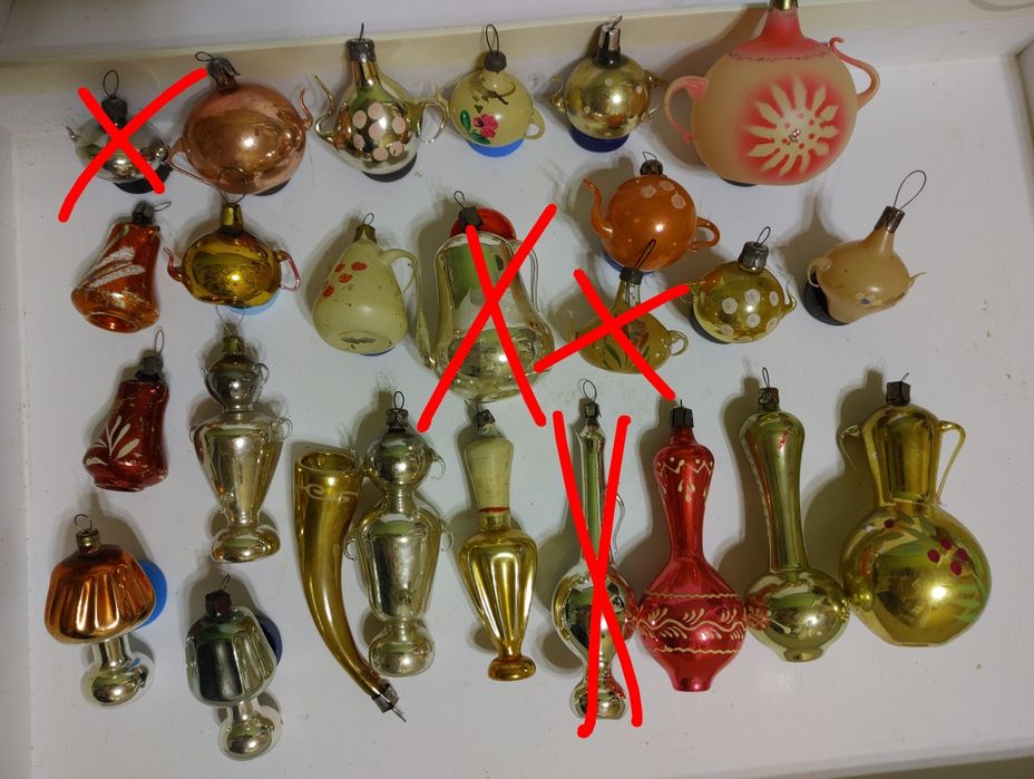 Ёлочная игрушка чайник СССР старая винтажная