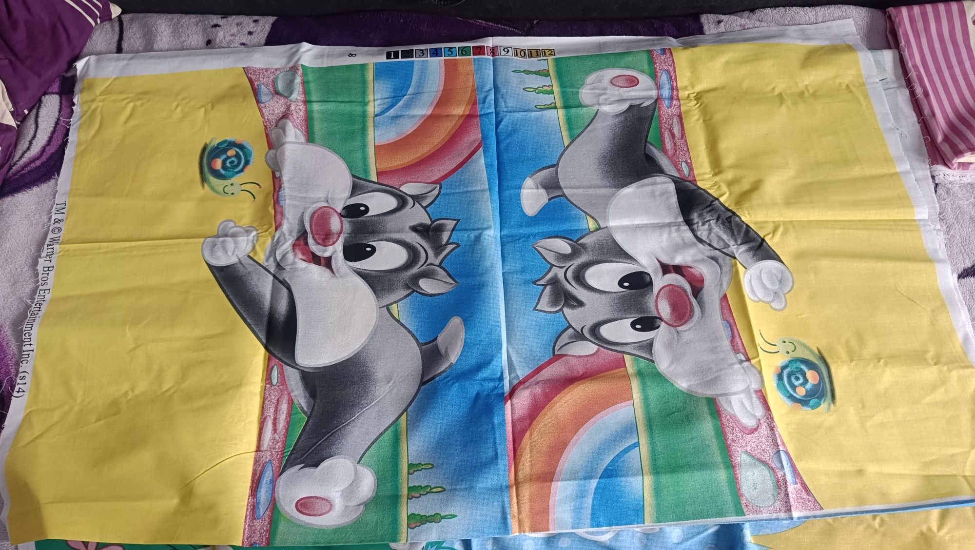 Panele na poduszkę i kołderkę zestaw materiał loony toons tweety