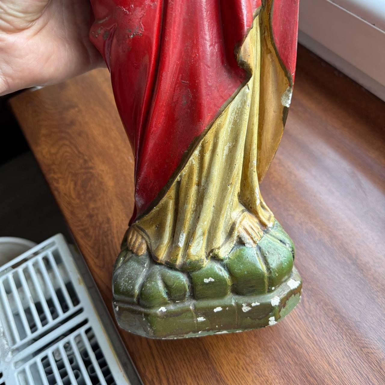 Figura Serce Jezusa z Gipsu Przedwojenna Sygnowana