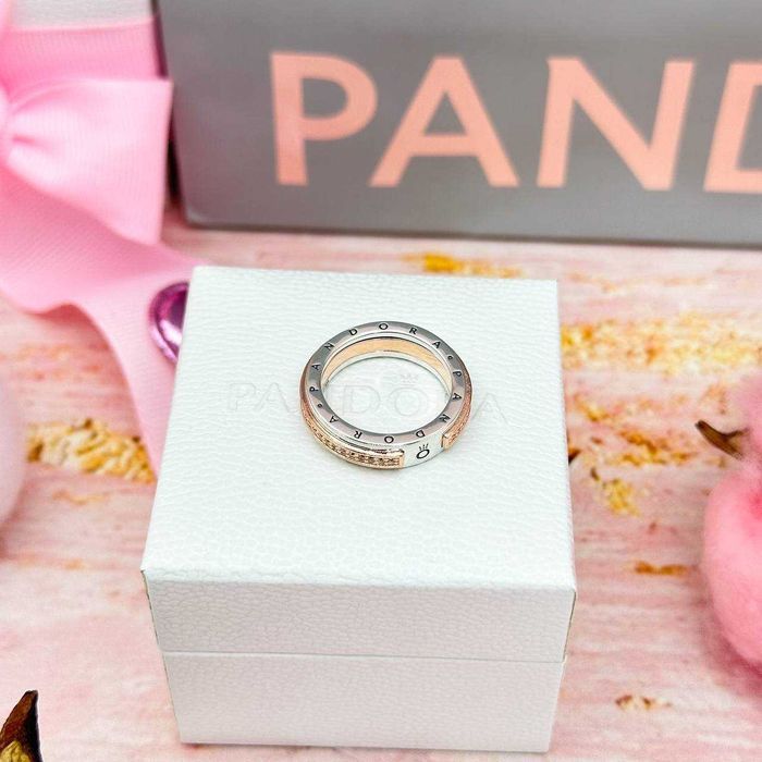 ТОП Каблучка Pandora Пандора двоколірна з паве 182773C01 ВІДГУКИ