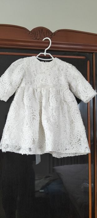 Komplet ubranek dla dziewczynki do chrztu rozm. 68 cm