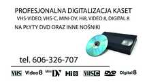 Przegrywanie digitalizacja kaset VHS-VIDEO,DIGITAL8,HI8,MINI-DV,VHS-C