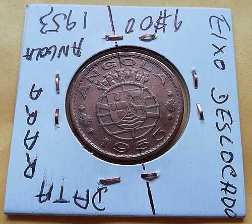 1 Escudo 1953 de Angola com eixo deslocado dificil Veja!!