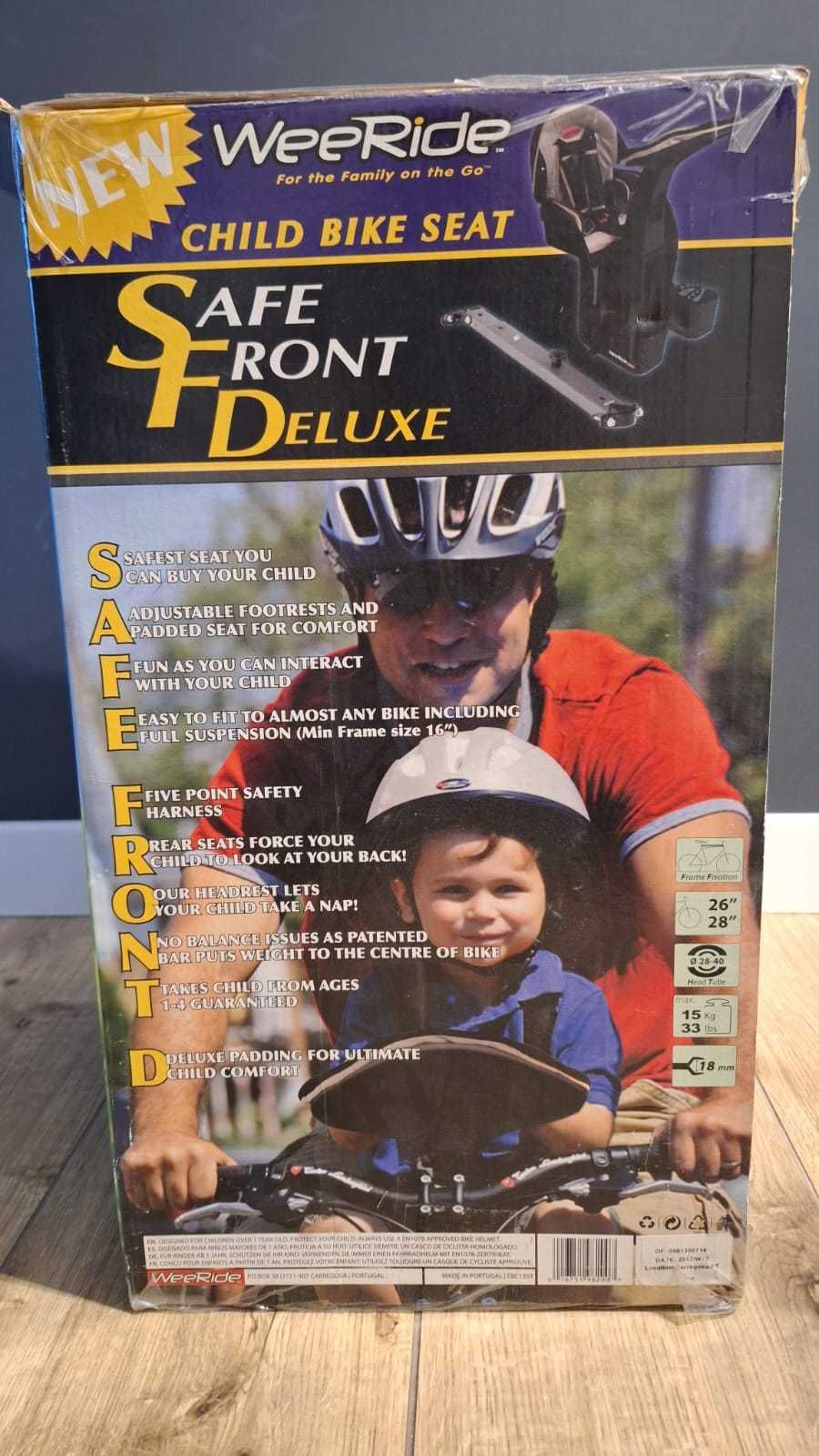 Fotelik rowerowy WEERIDE Safe Front Deluxe. KASK GRATIS! Stan idealny!