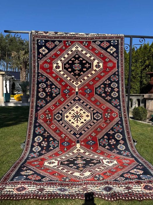 Vintage wełniany r.tkany dywan perski Shiraz 310x160 galeria 13 tys