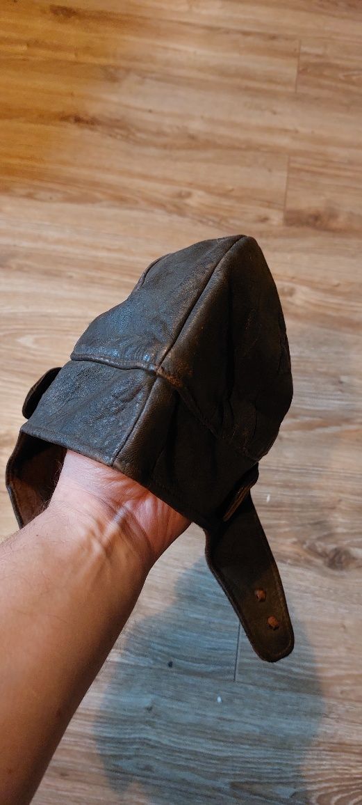 Czapka pilotka wojskowa skórzana