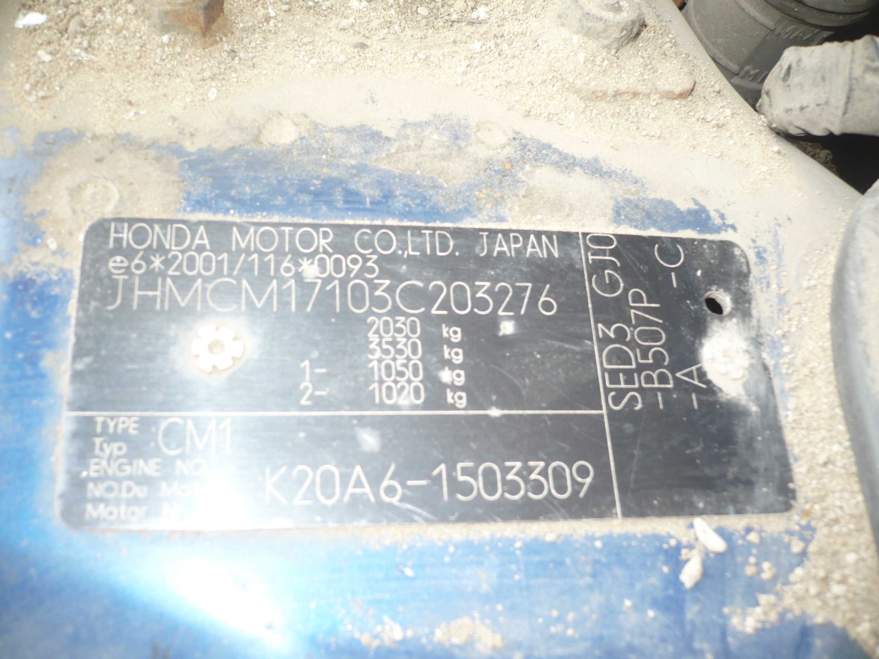 Honda Accord VII 03-08 - K20A6 - B507P - czesci