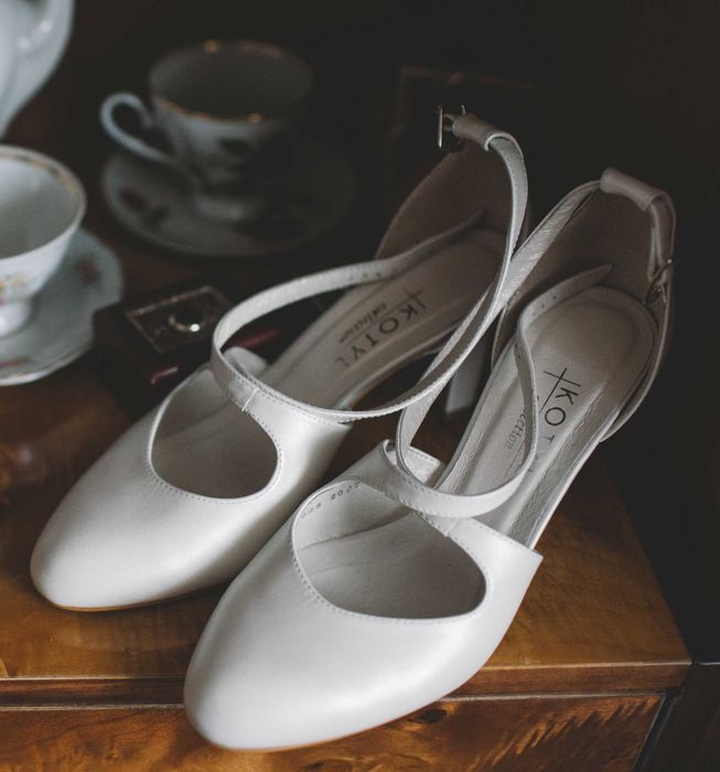 Buty KOTYL biała perła do ślubu