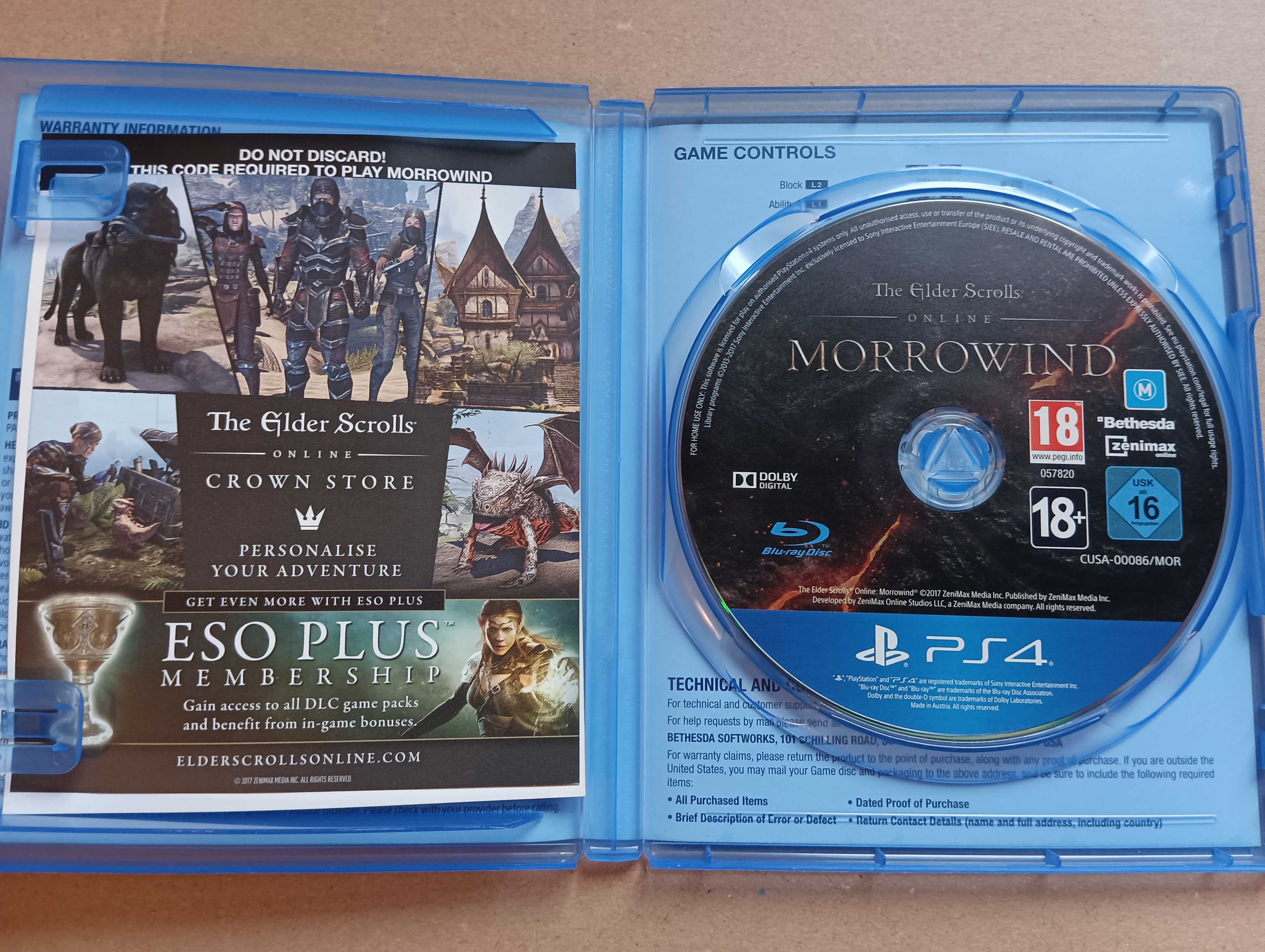 The Elder Scrolls Online Morrowind TESO na Playstation 4 PS4 PS5