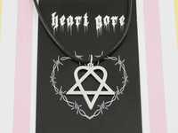 nowy wisiorek heartagram HIM pentagram gotycki alternative metal HG101