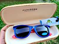 Nowe okulary przeciwsłoneczne dla dzieci niebieskie marki DinoJunior
