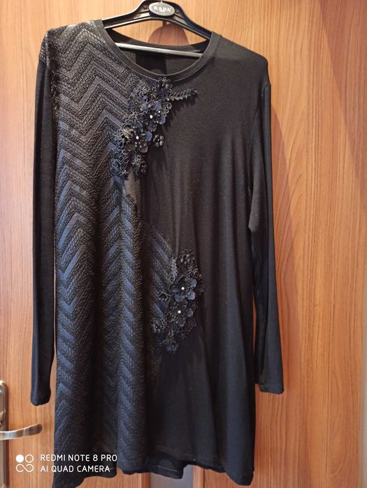 Czarna elegancka bluzko- tunika
