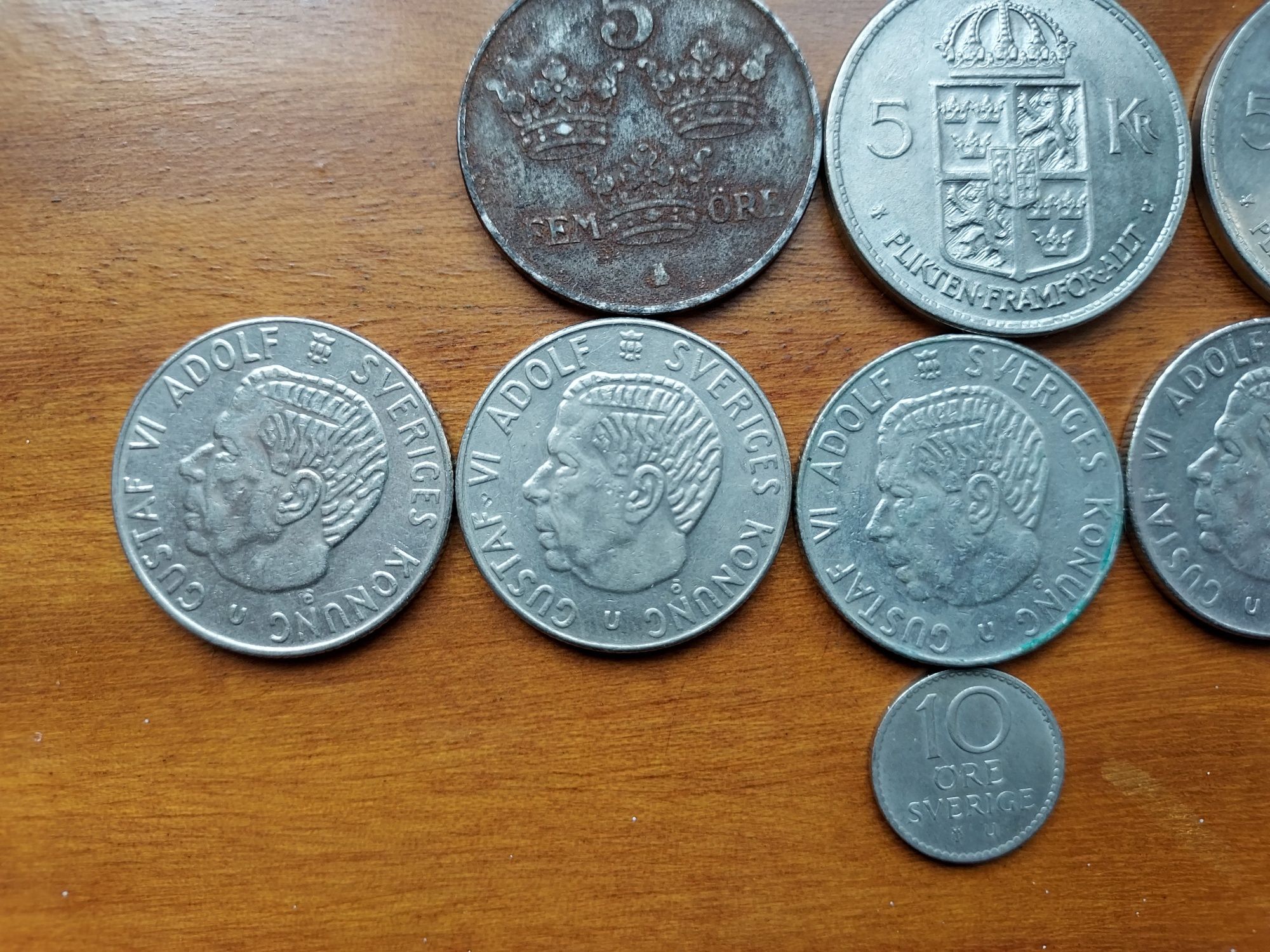 Lote de 10 moedas da Suécia Antiga de 1925 até 1973