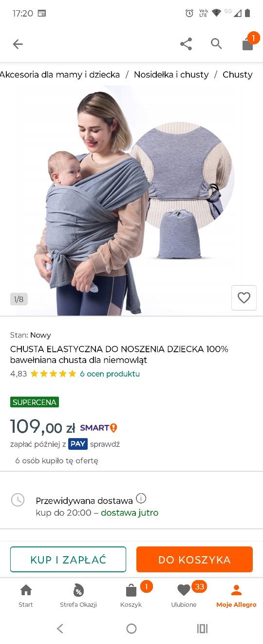 Sprzedam chustę do noszenia dziecka