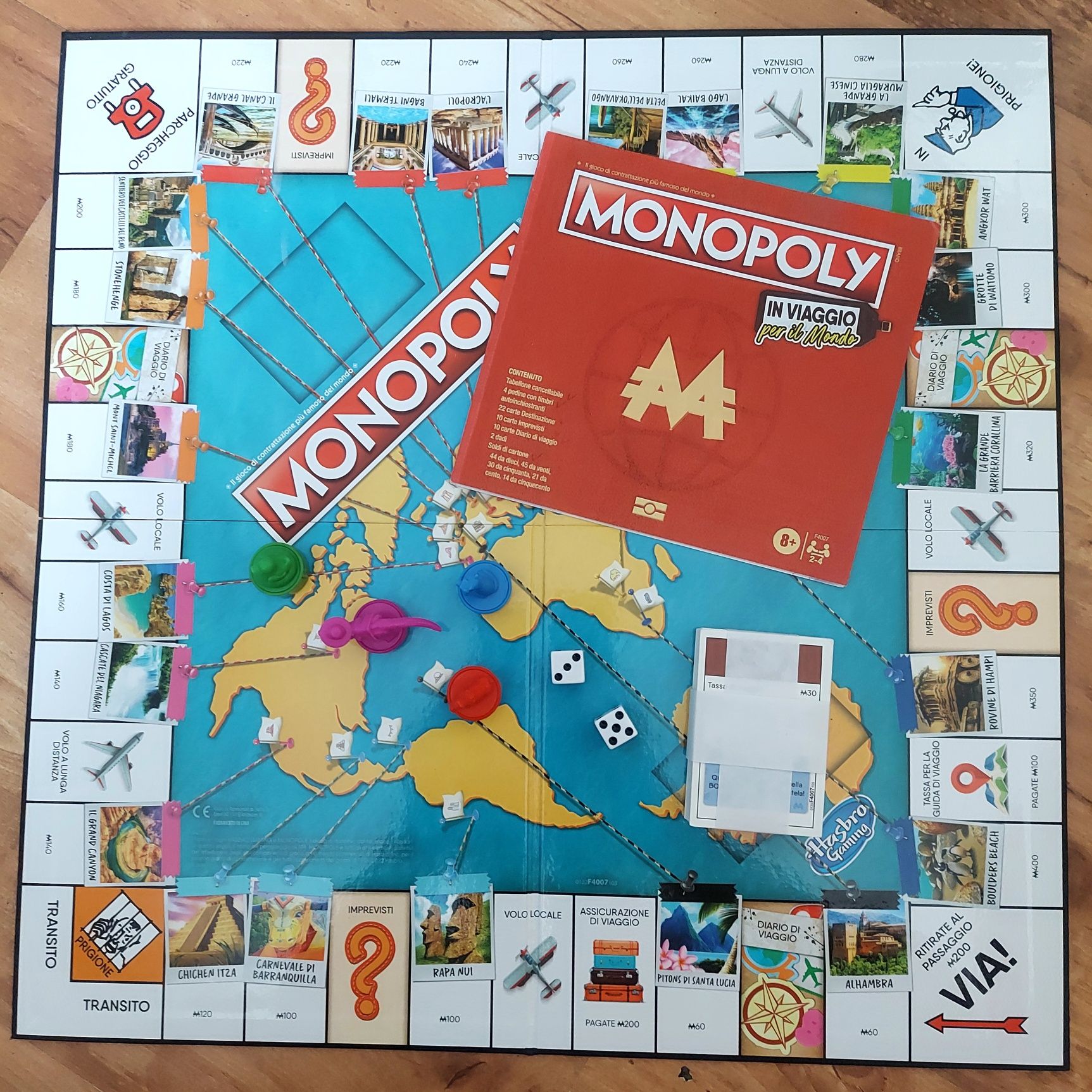 Monopoly Podróż dookoła świata z pieczątkami j. włoski