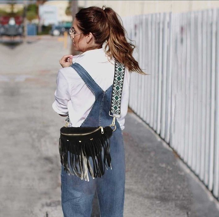 Torebka damska na ramię z frędzlami lub bez w stylu retro