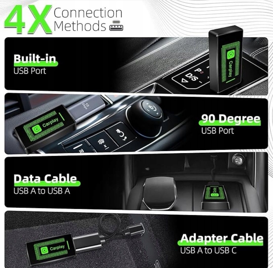 Lyssiefeel Wireless CarPlay Adapter Easy Plug & Play