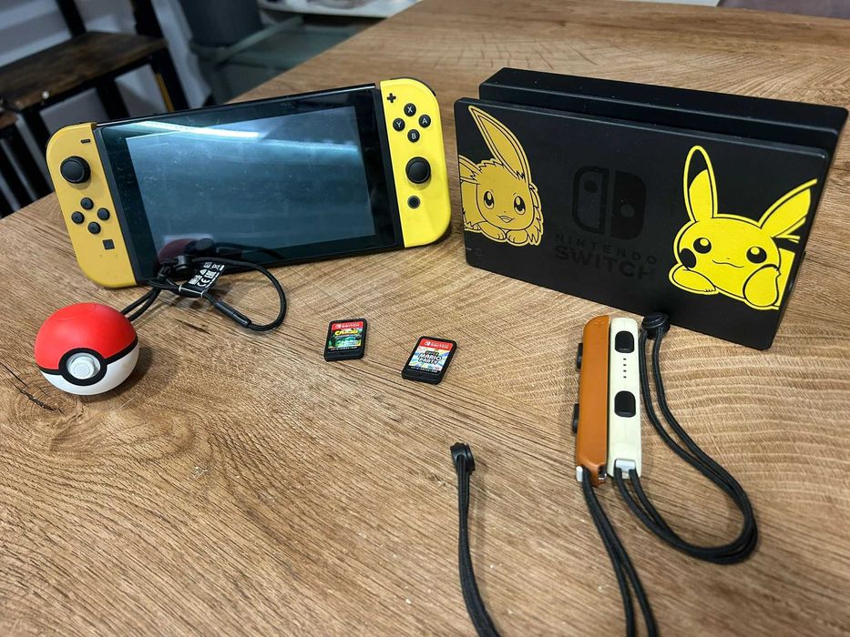Nintendo Switch 32GB Let's Go Pokemon + Pokeball Controller + 2 Jogos