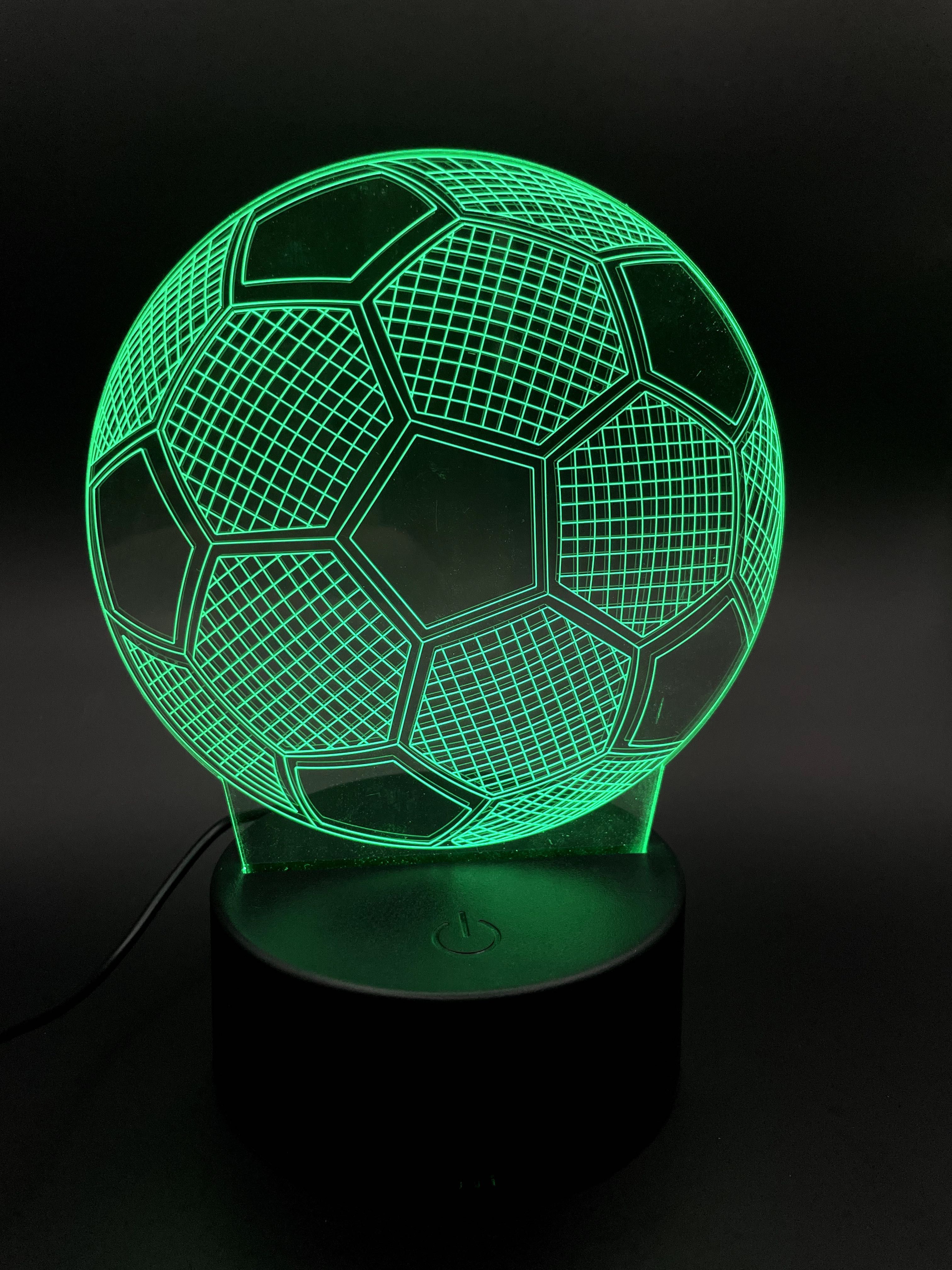 Lampka 3D LED Piłka Nożna – 7 kolorów, dotykowa, USB – efekt WOW!