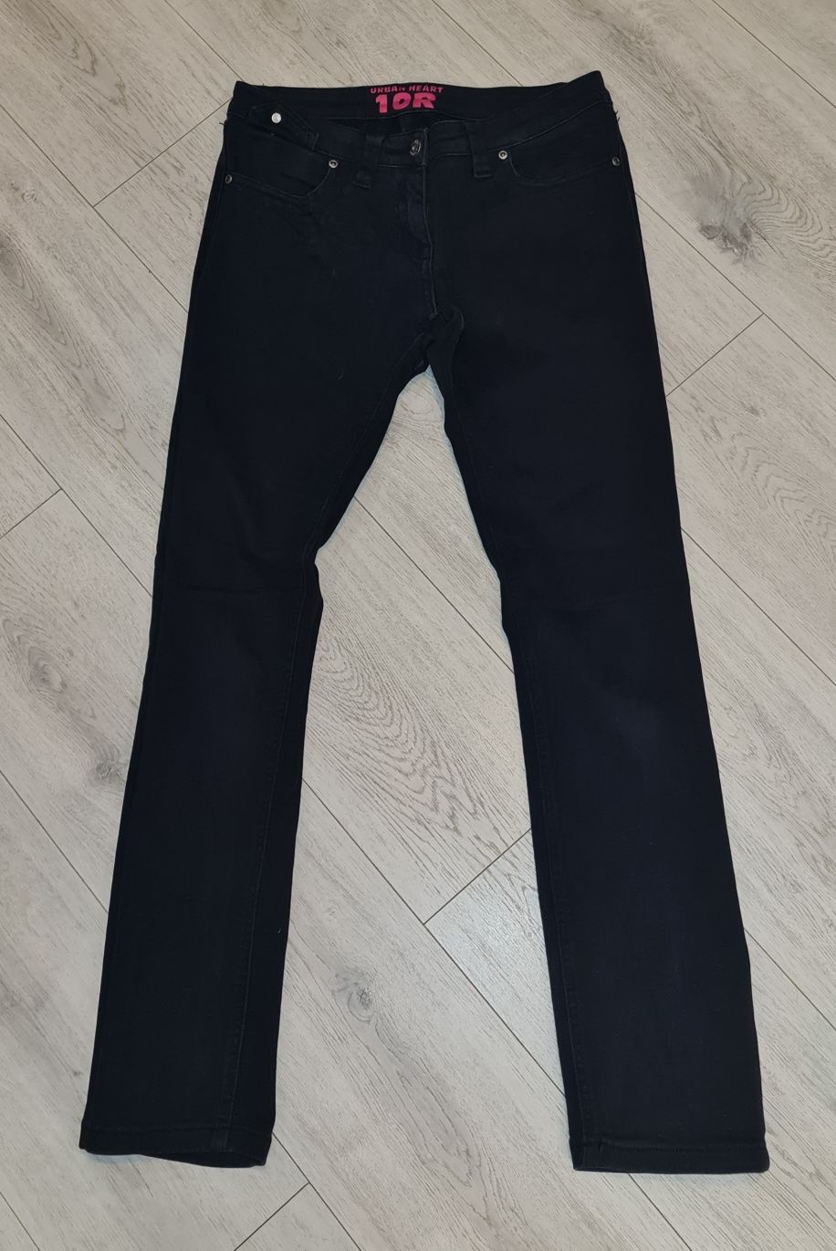 Spodnie damskie jeans skinny zdobienie czerń rozm 36/38