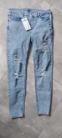 Spodnie jeans z dziurami sinsay r.42