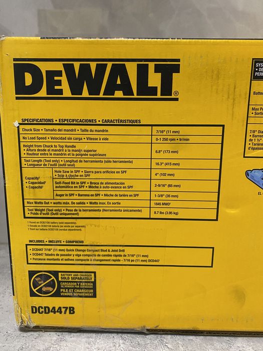 DeWALT DCD447 безщітковий надпотужний дриль 1845W привезено з США