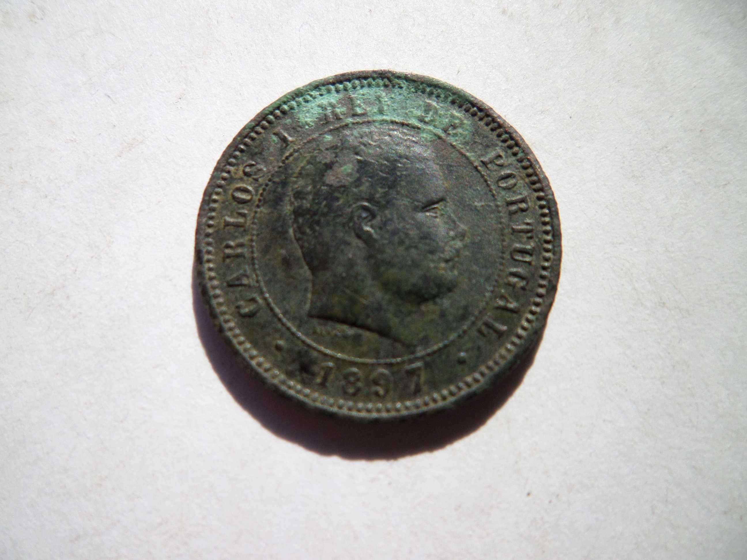 Moeda 5 Reis 1897  (data escassa), Patina Verde