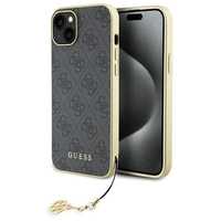Etui Guess 4G Charms Collection Do Iphone 15 Plus - Szare
