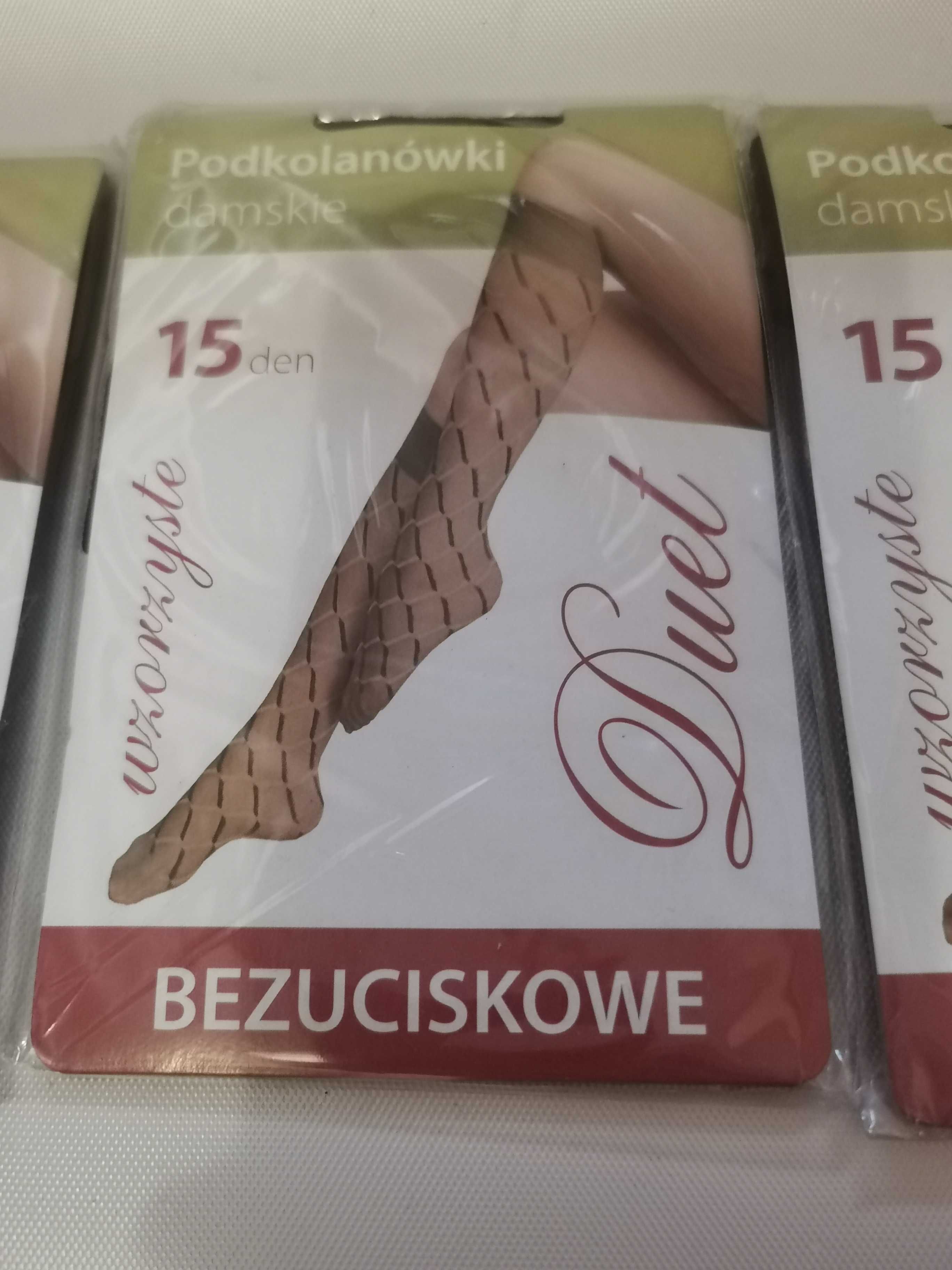 Podkolanówki damskie bezuciskowe wzorzyste zestaw