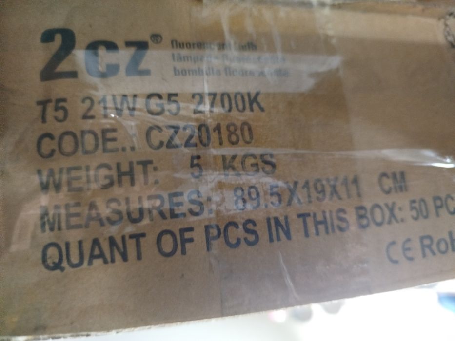 Pack 10 lâmpadas T5 21w 2700k 85cm