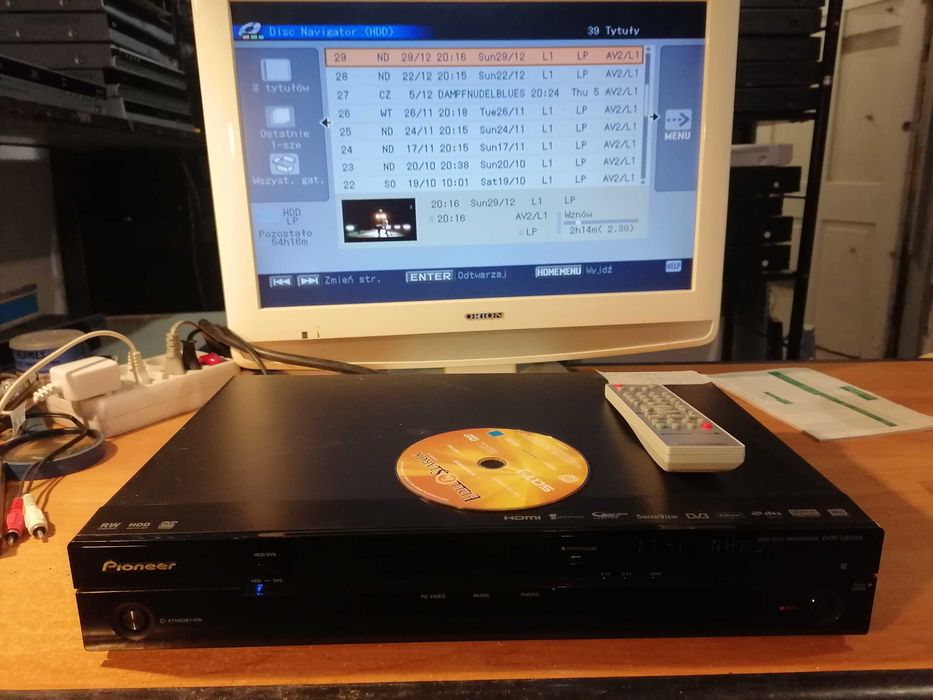 Nagrywarka Pioneer DVR-560HX-K HDD160GB HDMI pilot polskie menu