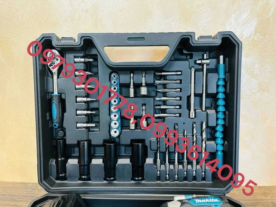 Акумуляторний Гайкокрут Makita 500Nm Винтоверт з набором інструментів