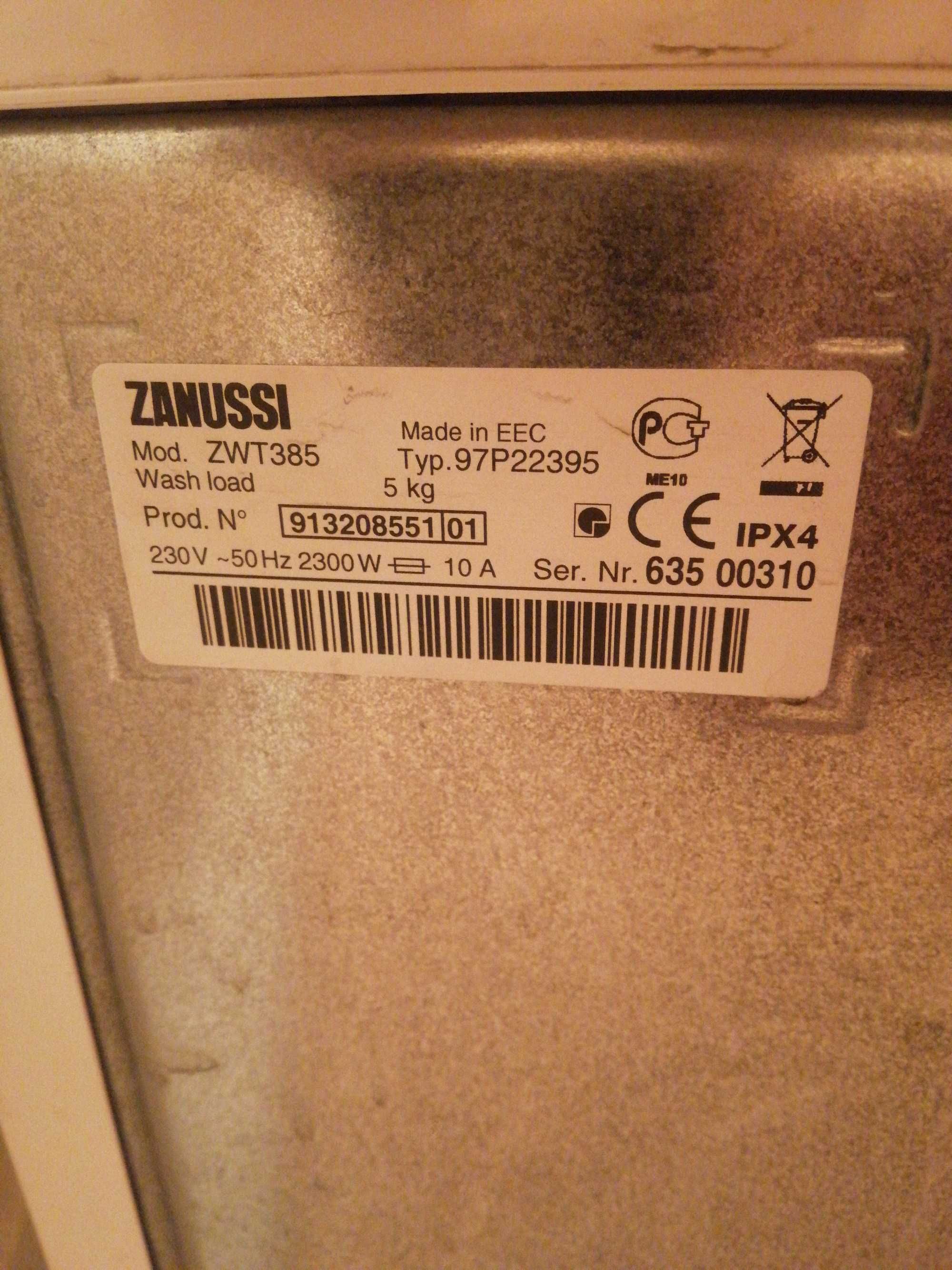 Zanussi zwt385 плальна машинка пралка стіралка запчастини запчасти