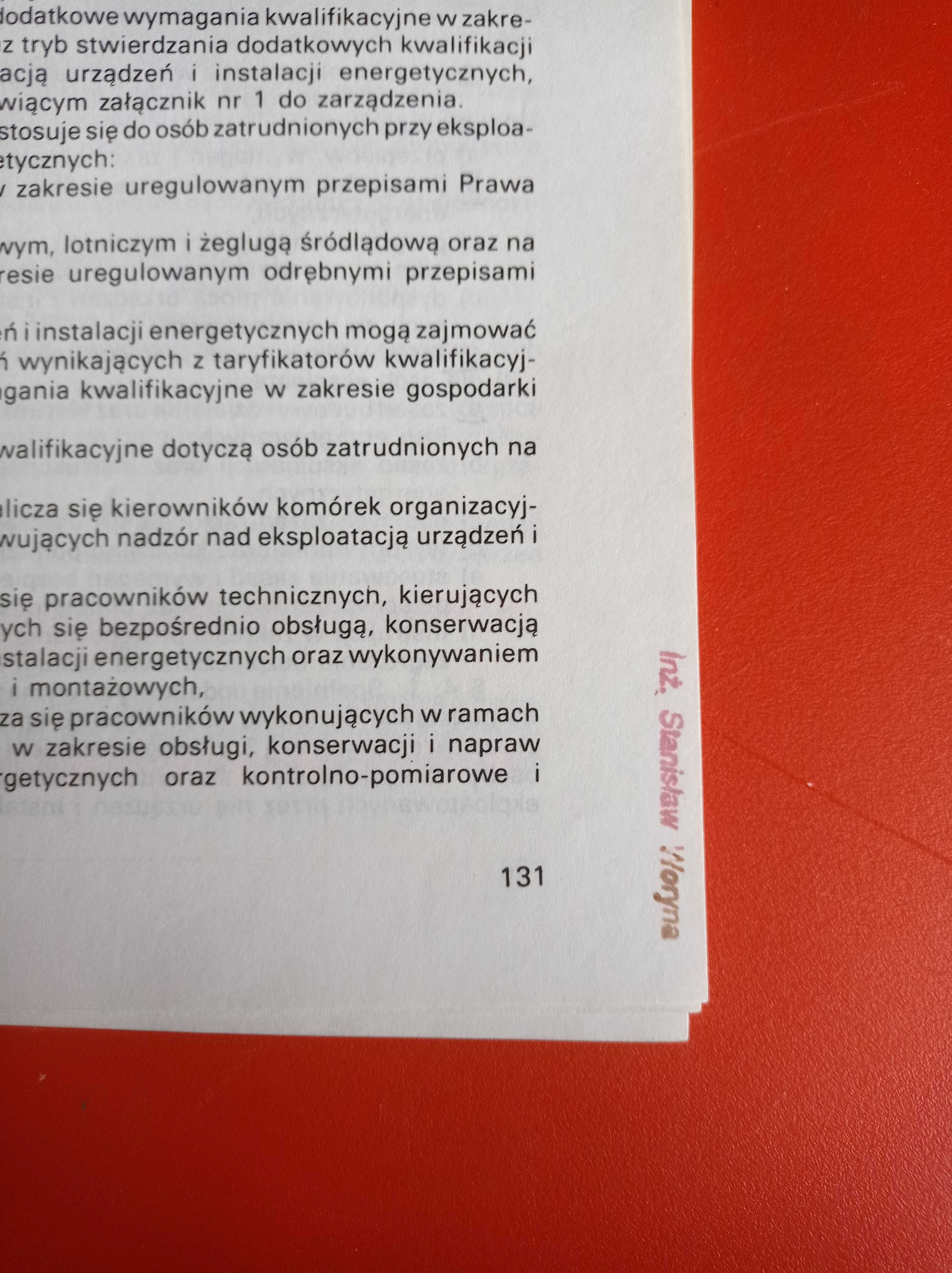 Przepisy eksploatacji urządzeń energetycznych, 1993, Seweryn Wojdat