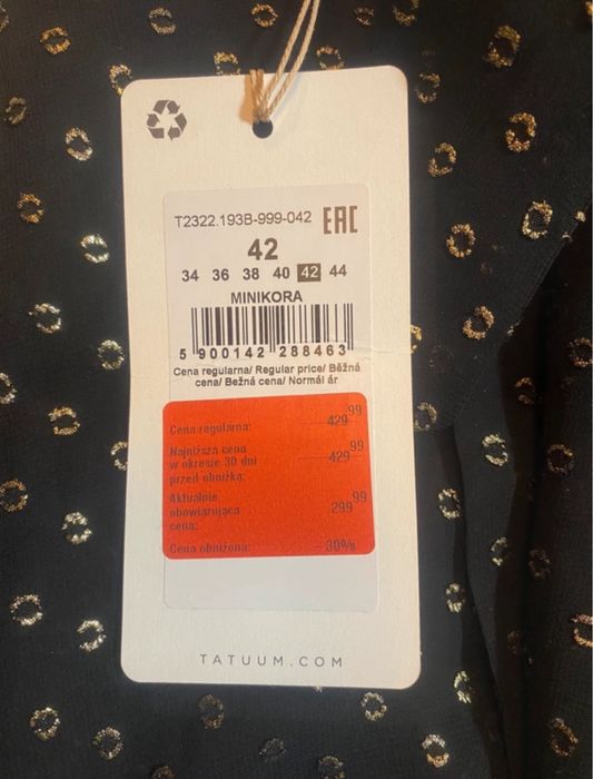 Czarna sukienka bez rękawów Tatuum rozmiar 42 NOWA - mała czarna