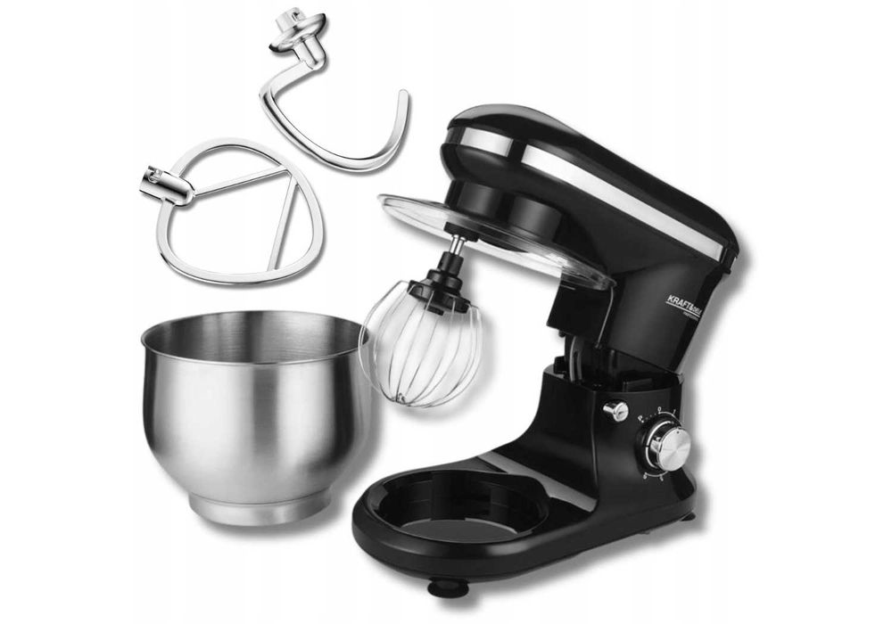 NOWY Robot Planetarny Kuchenny Mikser Wielofunkcyjny Czarny 2500 W