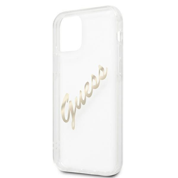 Guess Etui iPhone 12 Pro Max 6,7" Transparent Vintage Script Gold