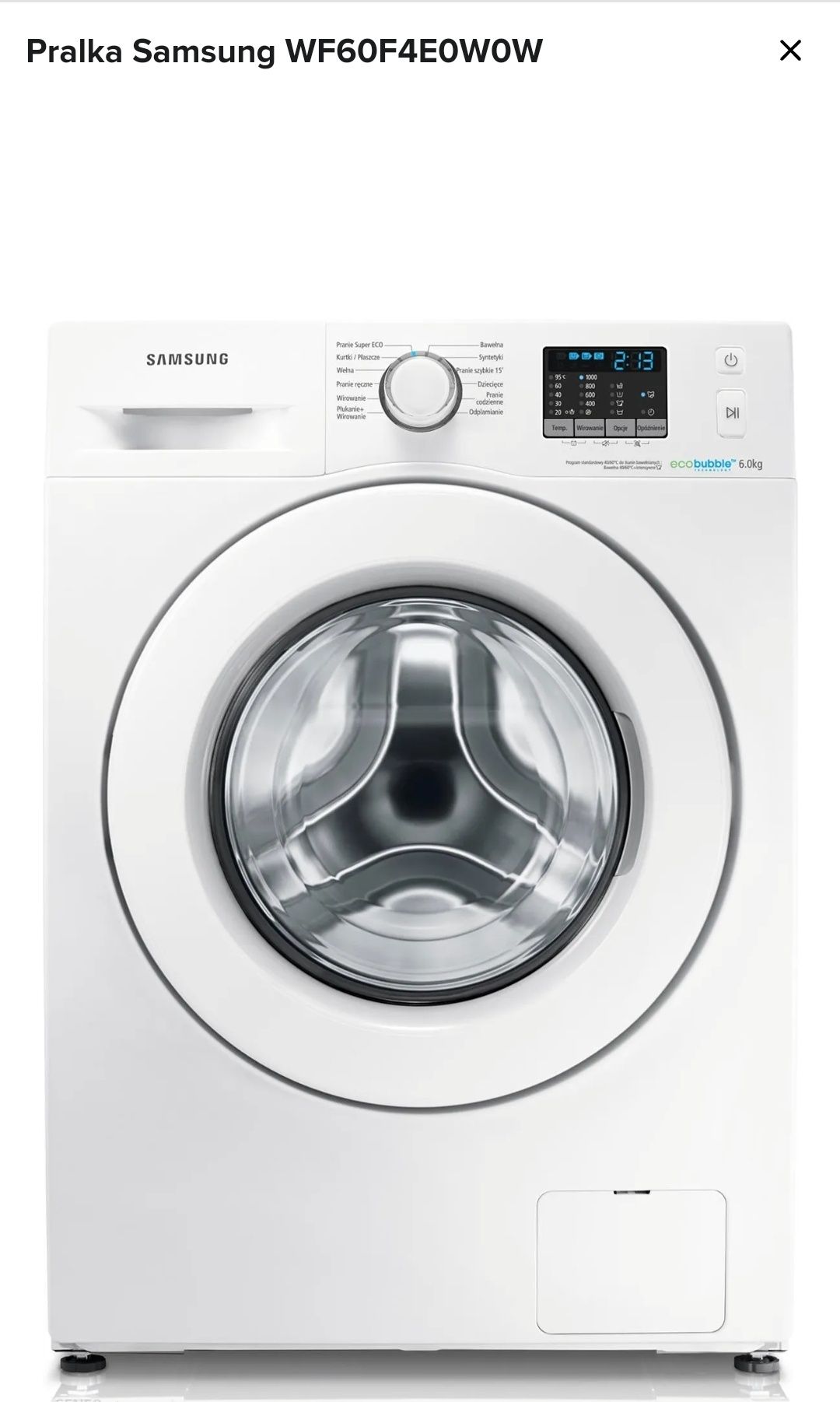 Części do pralki Samsung WF60F4E0W0W