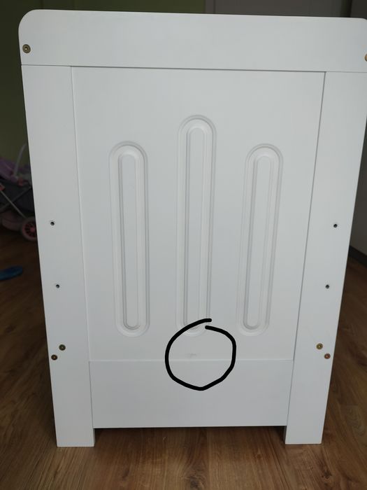 Łóżeczko niemowlęce białe 120x60, Wujec z szufladą