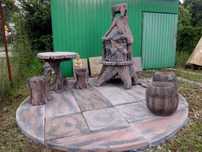 Zestaw grillowy , grill ogrodowy betonowy , stół , patio , płyty