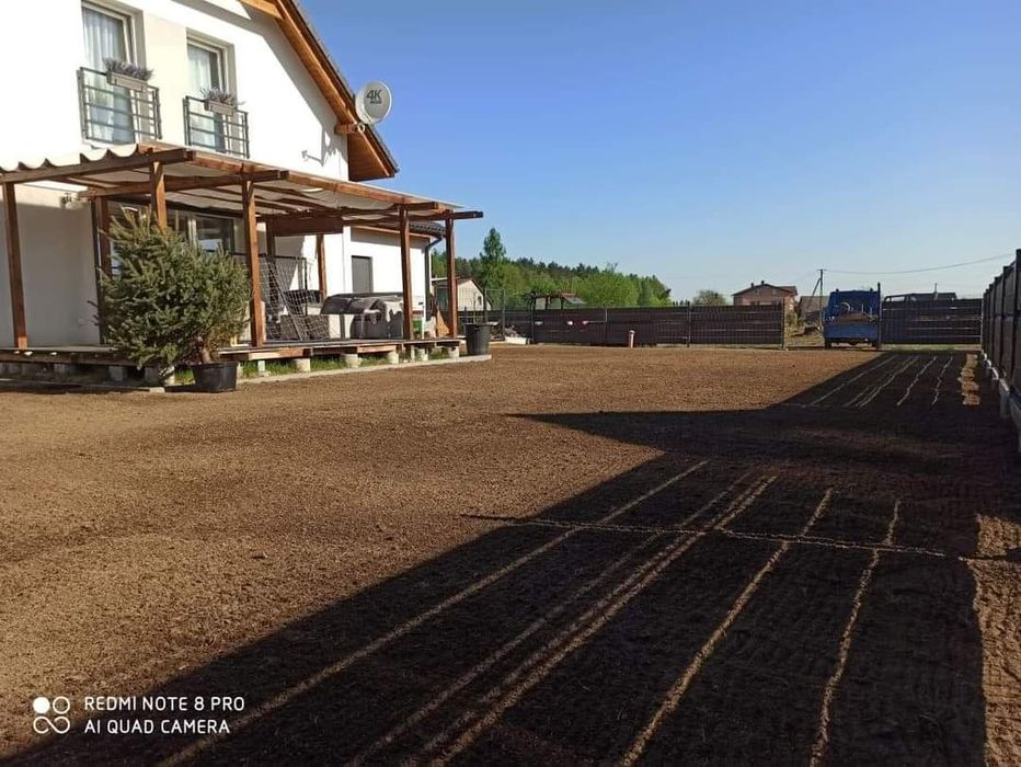 Usługi glebogryzarką równanie terenu, zakładanie trawnika, siew