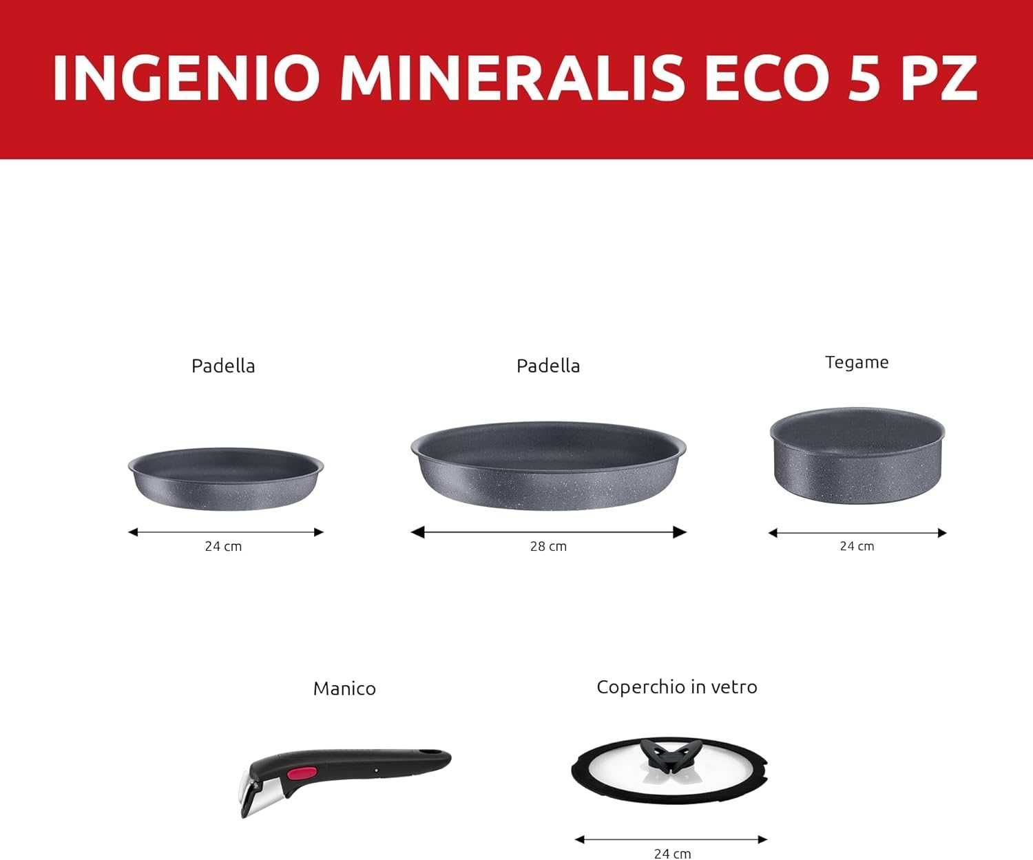 Набір посуду з антипригарним покриттям Lagostina Ingenio Mineralis