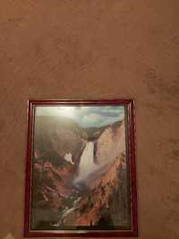 Картина пейзаж 45\55см водопад под стеклом