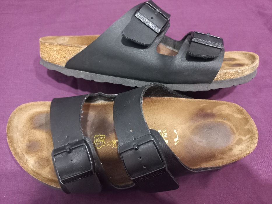 Кожаные шлепки сандалии BIRKENSTOCK