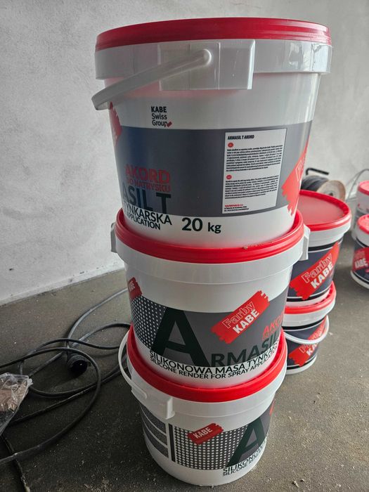 Tynk silikonowy Kabe Armasil T Akord baza biały 20kg - 6 sztuk