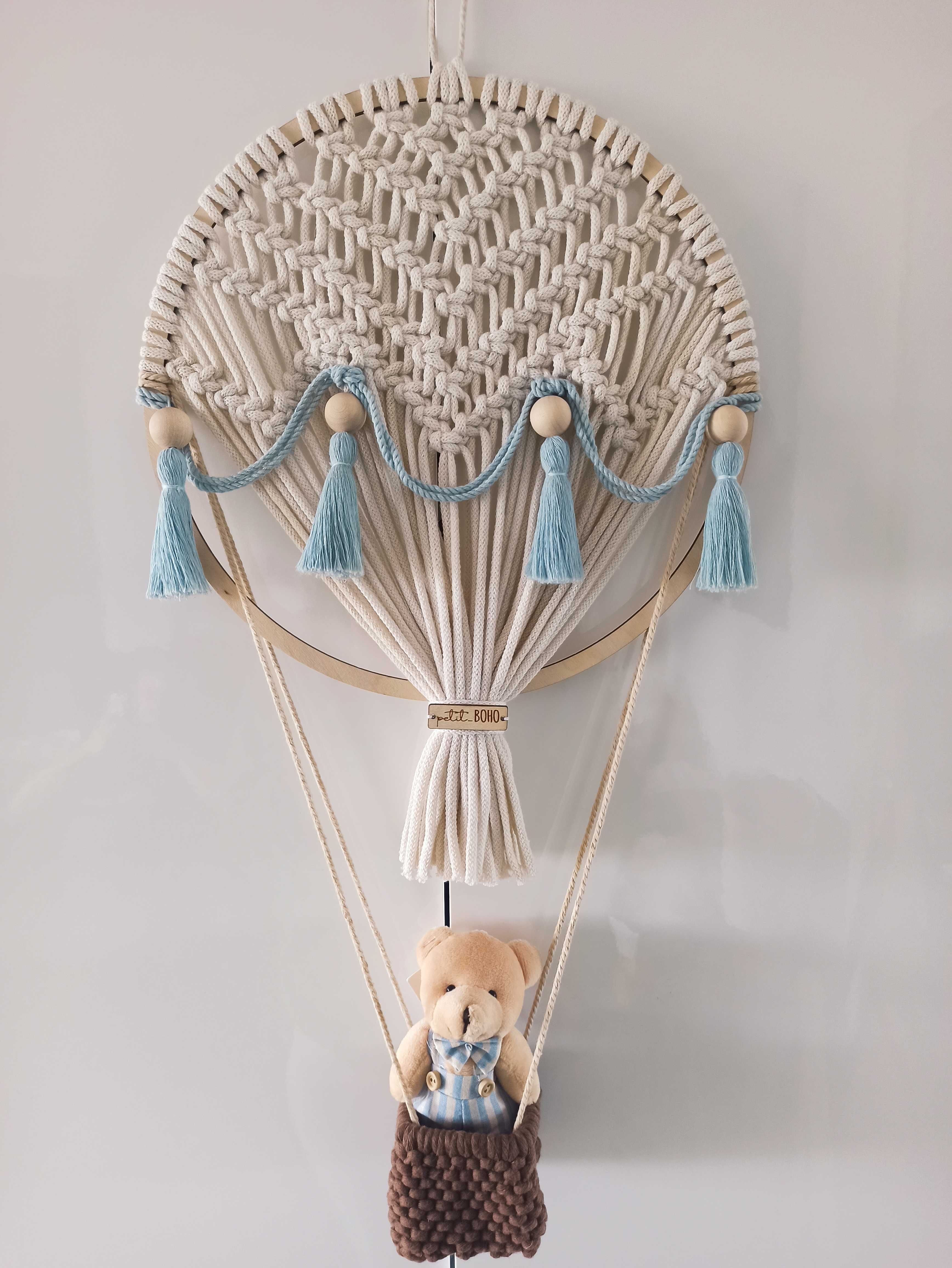 Prezent dla chłopca dziewczynki ozdoba pokoju makrama balon handmade
