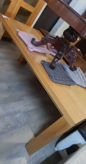 Stół drewniany nierozkładany dębowy solidny masywny stan bdb FV DOWÓZ